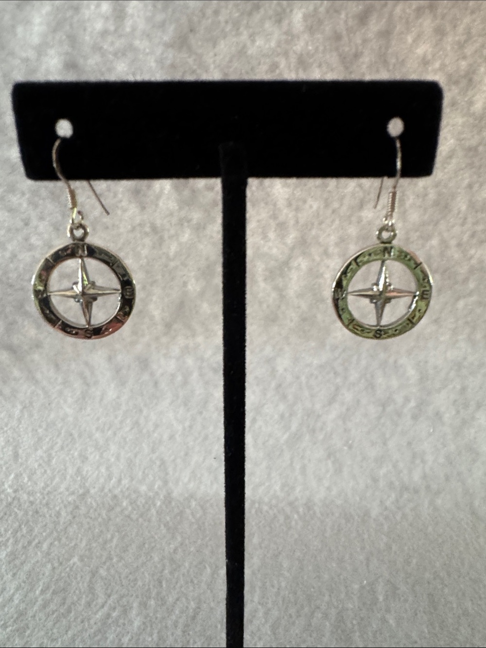 Sterling Silver Compass Drop Earrings - Stylish Women's Jewelry